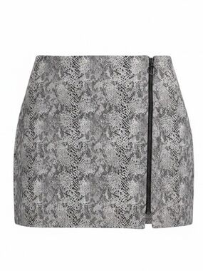 PROMESA Women’s Mini Skirt Zipper Front Snakeskin Pattern Size Medium